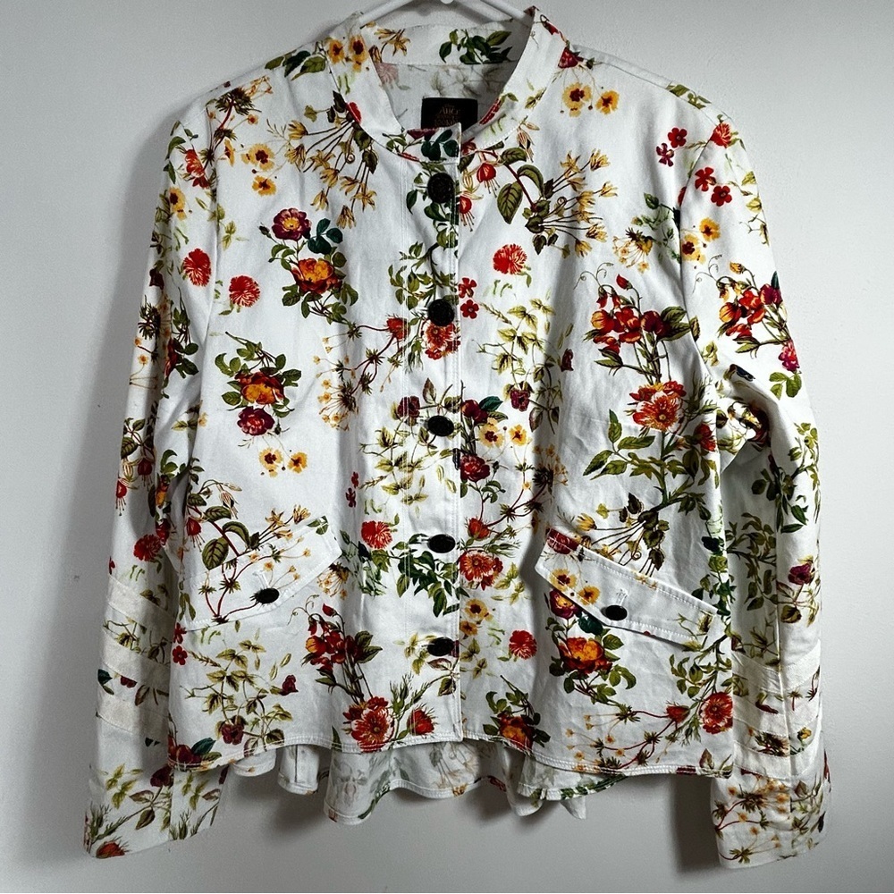 Disney Alice Through the Looking Glass Floral Pattern Button Jacket Size XL - Picture 1 of 15
